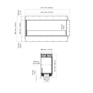Flex 50LC Left Corner Fireplace