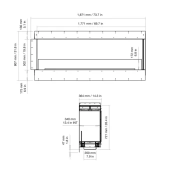 Flex 68RC Right Corner Fireplace