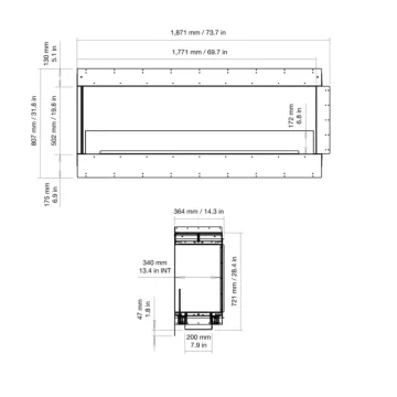 Flex 68LC Left Corner Fireplace