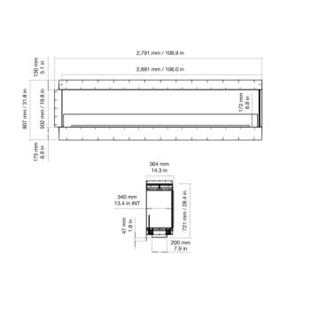 Flex 104RC Right Corner Fireplace