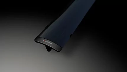 Heatscope Heaters Pure 3000W Radiant Heater detail CGI shows a slim wall‑mounted electric infrared panel.