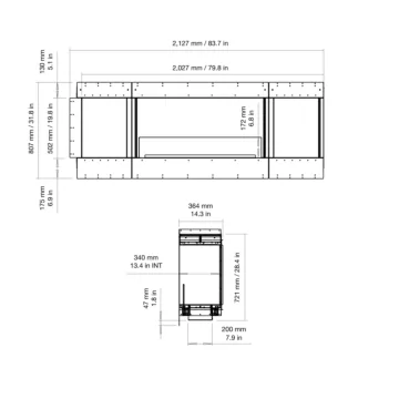 Flex 78RC.BX2 Right Corner Fireplace
