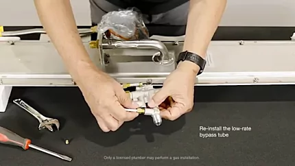 Re-install the low-rate bypass tube
