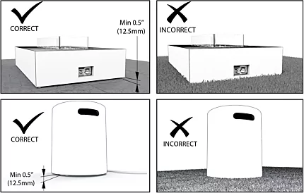 Clearances Requirements - Gas Fire Pit Kits, Fire Tables and Fire Pits 4 Clearances Requirements - Gas Fire Pit Kits, Fire Tables and Fire Pits 4