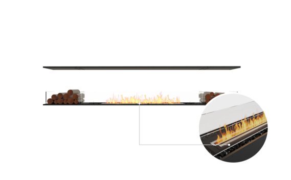 Flex 104IL.BX2 Island - Ethanol - Black / Black / Installed view - Logs not included by EcoSmart Fire