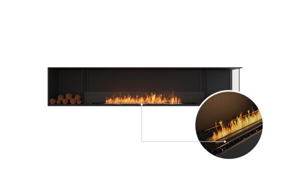 Flex 104RC.BX2 Right Corner - Ethanol - Black / Black / Installed view - Logs not included by EcoSmart Fire