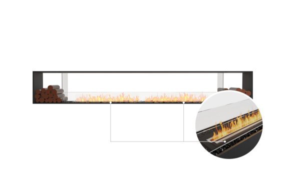 Flex 140DB.BX2 Double Sided - Ethanol - Black / Black / Installed view - Logs not included by EcoSmart Fire