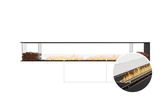 Flex 140PN.BX2 Peninsula - Ethanol - Black / Black / Installed view - Logs not included by EcoSmart Fire