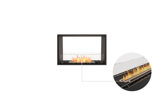 Flex 32DB Double Sided - Ethanol - Black / Black / Installed View by EcoSmart Fire