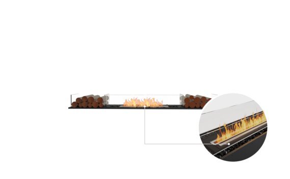 Flex 78BN.BX2 Bench - Ethanol - Black / Black / Installed view - Logs not included by EcoSmart Fire