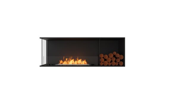 Flex 60LC.BXR Left Corner - Ethanol / Black / Installed view - Logs not included by EcoSmart Fire