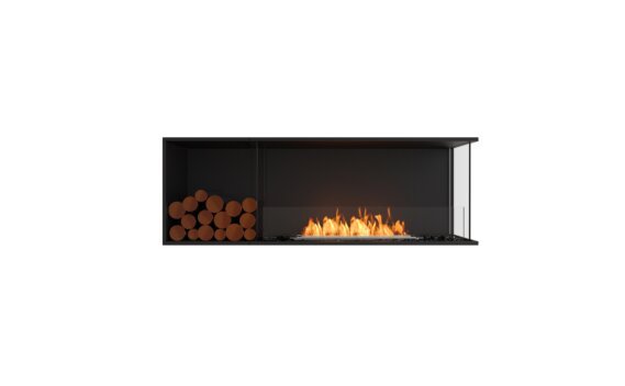 Flex 60RC.BXL Right Corner - Ethanol / Black / Installed view - Logs not included by EcoSmart Fire
