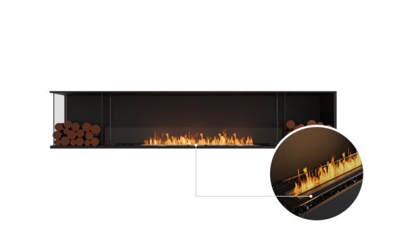Flex 104LC.BX2 Left Corner - Ethanol - Black / Black / Installed view - Logs not included by EcoSmart Fire