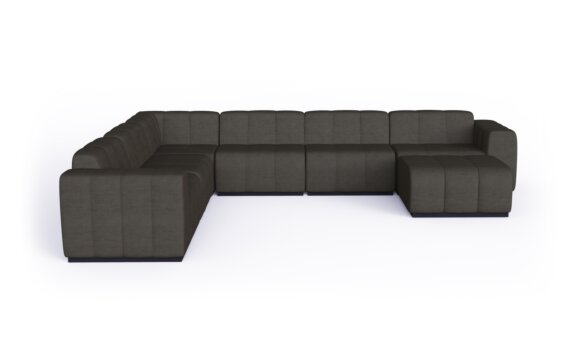 Connect Modular 7 U-Sofa Chaise Sectional Furniture - Flanelle by Blinde Design