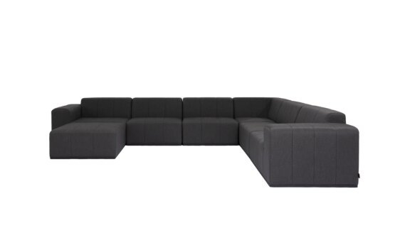 Connect Modular 7 U-Sofa Chaise Sectional Furniture - Sooty by Blinde Design