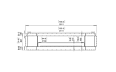Flex 122PN.BX2 Peninsula - Technical Drawing / Front by EcoSmart Fire