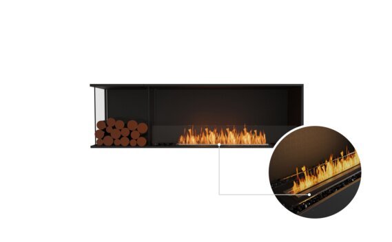 Flex 68LC.BXL Left Corner - Ethanol - Black / Black / Installed View by EcoSmart Fire