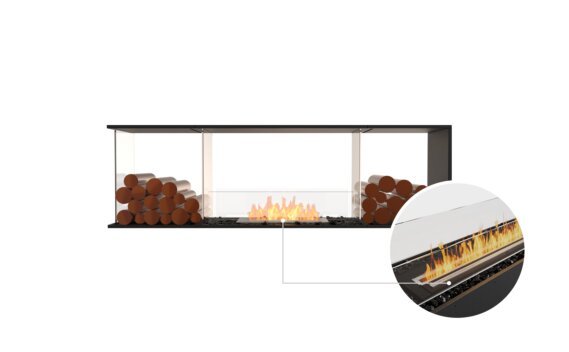 Flex 68PN.BX2 Peninsula - Ethanol - Black / Black / Installed View by EcoSmart Fire