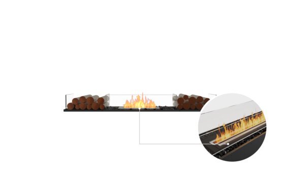 Flex 68BN.BX2 Bench - Ethanol - Black / Black / Installed View by EcoSmart Fire