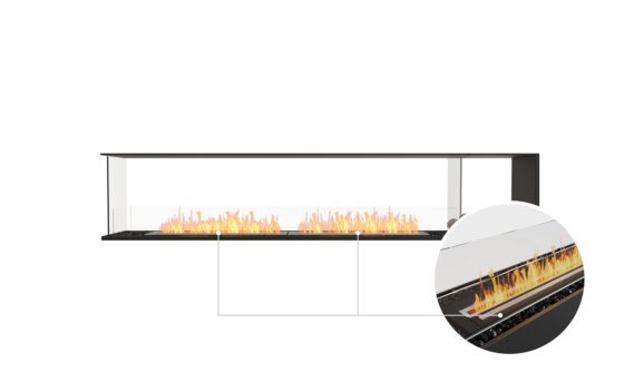 Flex 104PN.BXR Peninsula - Ethanol - Black / Black / Installed View by EcoSmart Fire