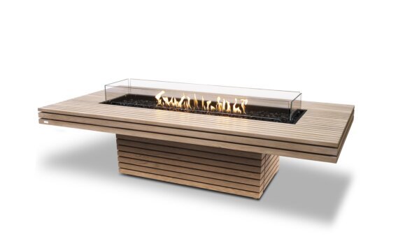 Gin 90 (Chat) Fire Pit - Gas LP/NG / Teak / *Accessory inclusions may vary / Teak colours may vary by EcoSmart Fire