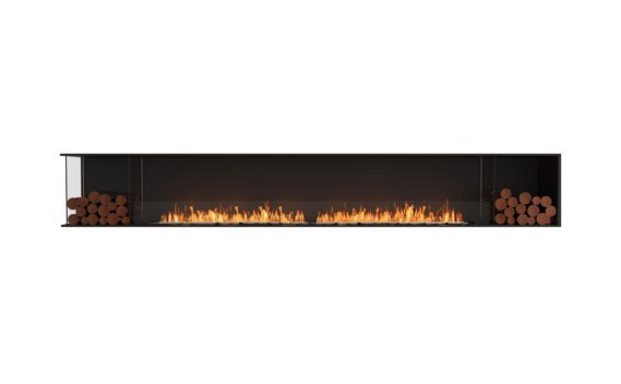 Flex 140LC.BX2 Left Corner - Ethanol / Black / Installed view - Logs not included by EcoSmart Fire