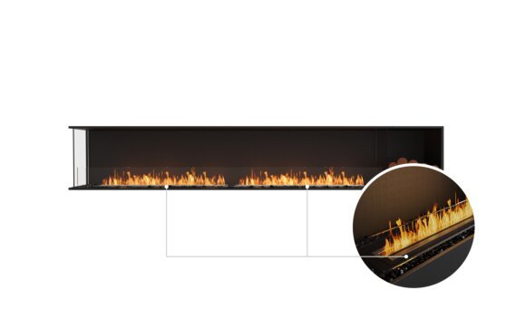 Flex 122LC.BXR Left Corner - Ethanol - Black / Black / Installed View by EcoSmart Fire