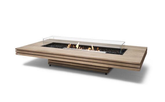 Gin 90 (Low) Fire Pit - Ethanol / Teak / *Optional fire screen / Teak colours may vary by EcoSmart Fire