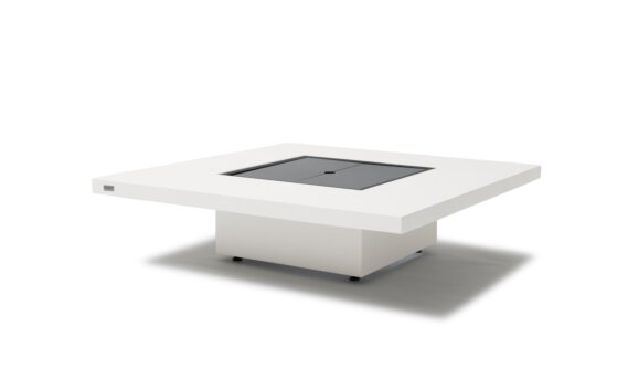 Vertigo 40 Fire Pit - Ethanol / Bone / Look with Glass Cover by EcoSmart Fire